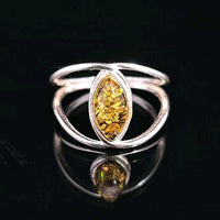 Amber, Sterling Silver Ring
