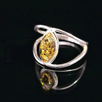 Amber, Sterling Silver Ring