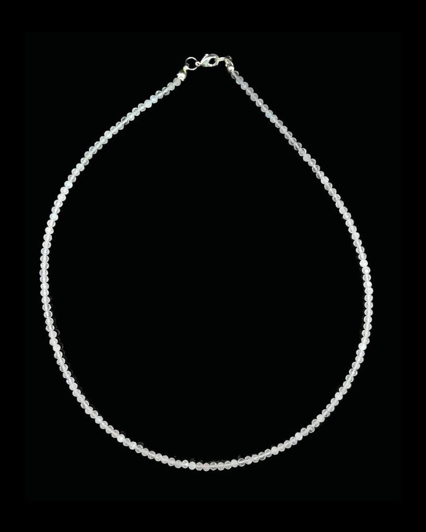 Moonstone, Rainbow 3mm Faceted Necklace
