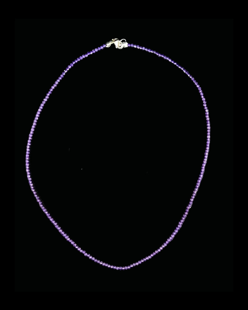 Amethyst 2.5mm Faceted Necklace
