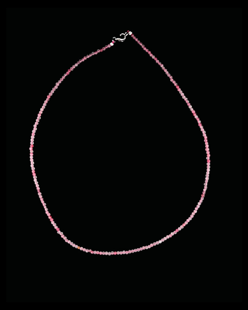 Rhodonite & Rose Quartz 2mm Faceted Necklace