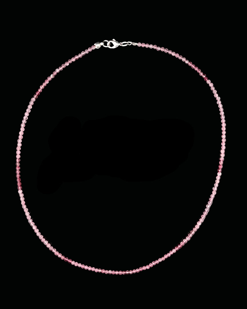 Tourmaline, Pink 2.5mm Faceted Necklace