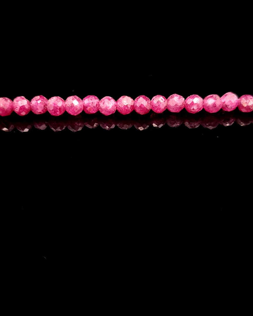 Ruby 3mm Faceted Necklace