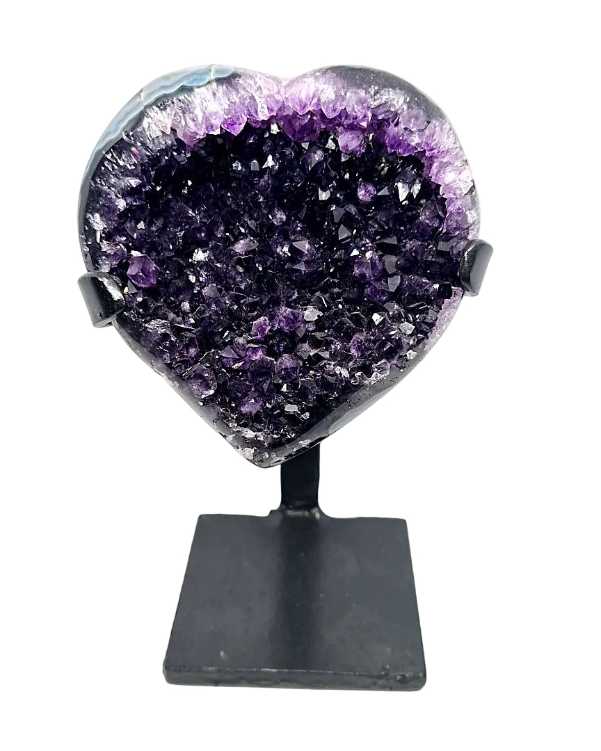 Amethyst Druze Heart with Stand