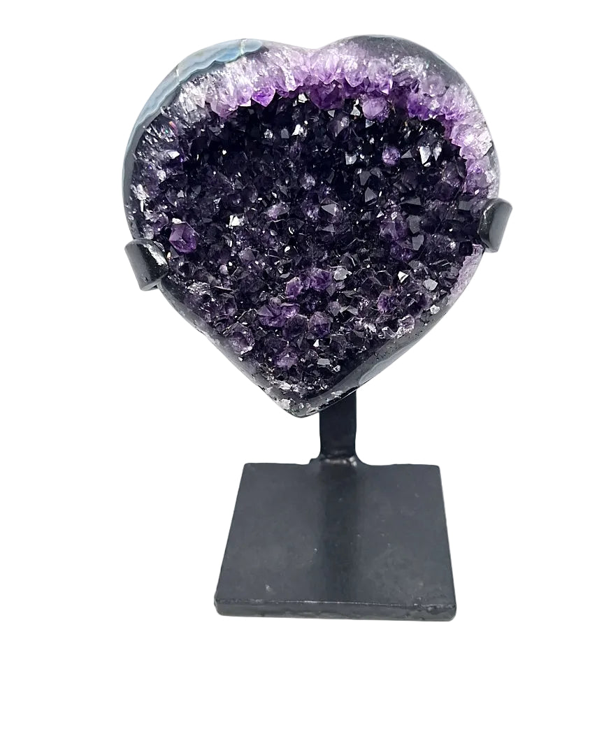 Amethyst Druze Heart with Stand