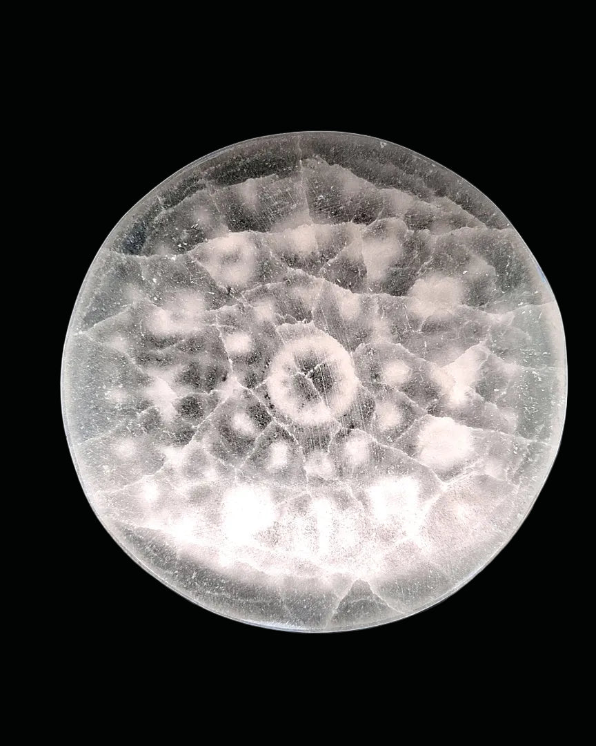 Selenite Charging Disc - Astrological 10cm