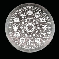 Selenite Charging Disc - Astrological 10cm