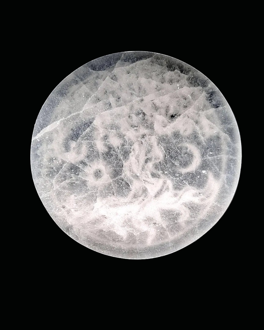 Selenite Charging Disc - Tree of Life 10cm