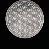 Selenite Charging Disc - Flower of Life 10cm
