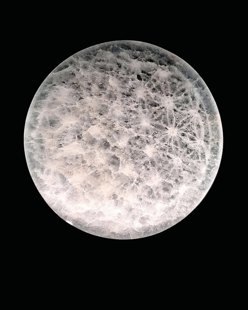 Selenite Charging Disc - Flower of Life 10cm