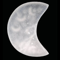 Selenite - Cresent Moon with Moons and Stars