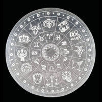 Selenite Charging Disc - Astrological 13.5cm