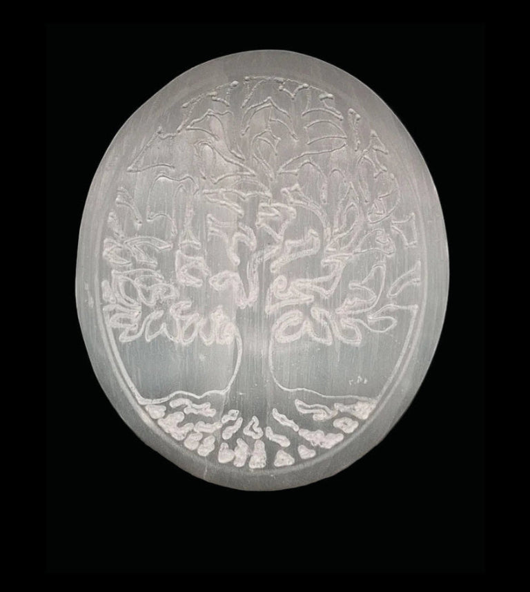 Selenite Tree of Life Palmstone