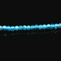 Apatite, Blue 'A Grade' 1.5mm Faceted Necklace - Silver Plated