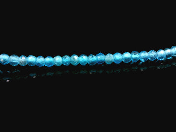 Apatite, Blue 'A Grade' 1.5mm Faceted Necklace - Silver Plated