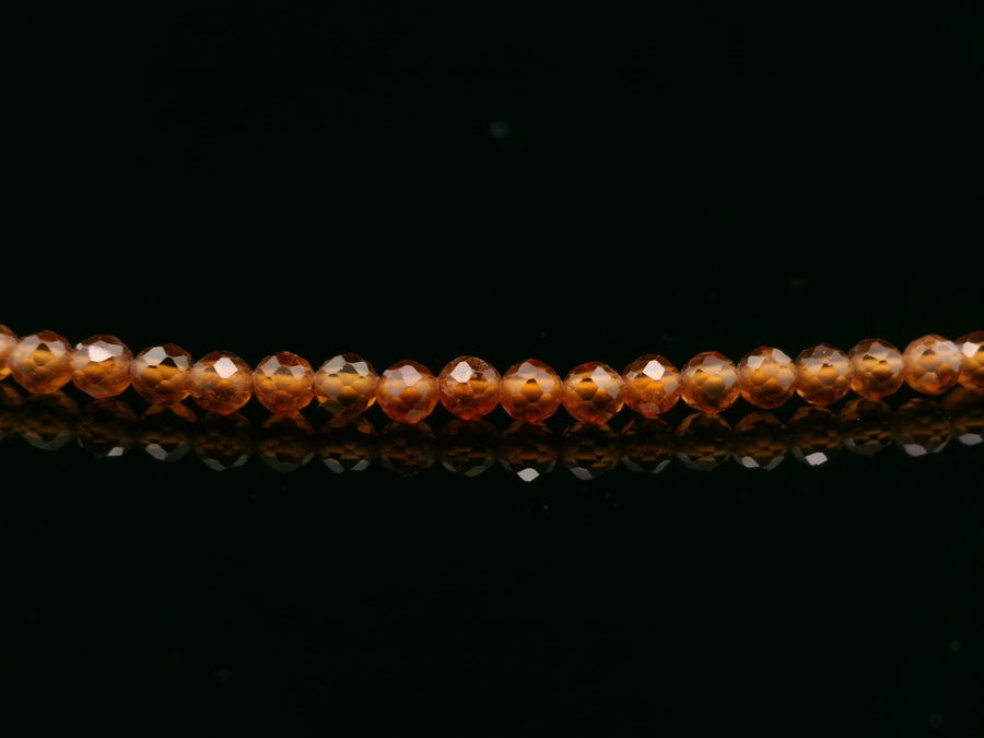 Hessonite Garnet 2mm- Silver Plated