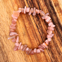 Moonstone, Peach, Chip Bracelet