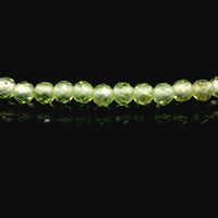 Peridot 2.5mm Faceted Necklace - Silver Plated