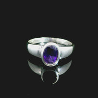 Amethyst Faceted Sterling Silver Ring