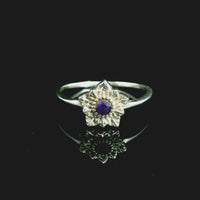 Amethyst Faceted Sterling Silver Ring