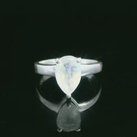 Moonstone, Rainbow Faceted Sterling Silver Ring