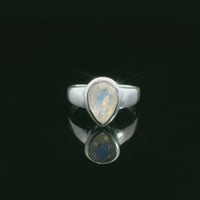 Moonstone, Rainbow Faceted Sterling Silver Ring