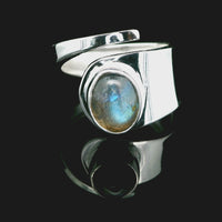 Labradorite, Freesize Sterling Silver Ring