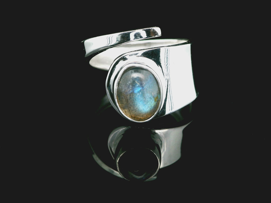 Labradorite, Freesize Sterling Silver Ring