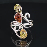 Amber, Sterling Silver Ring