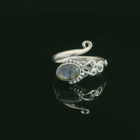 Labradorite, Freesize Sterling Silver Ring