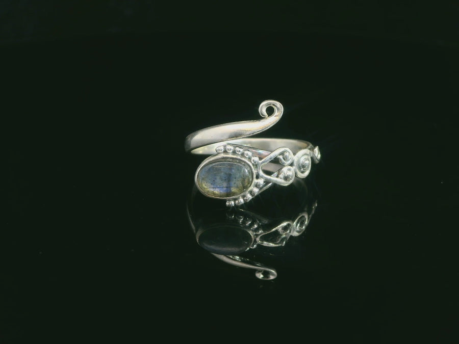 Labradorite, Freesize Sterling Silver Ring