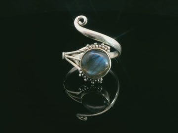 Labradorite, Freesize Sterling Silver Ring