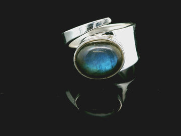 Labradorite, Freesize Sterling Silver Ring