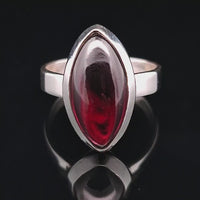 Garnet, Sterling Silver Ring