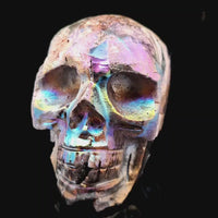 Titanium Aura Quartz Skull