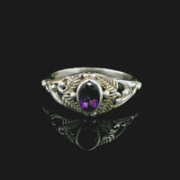 Amethyst Faceted Sterling Silver Ring
