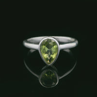 Peridot, Faceted Sterling Silver Ring