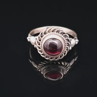 Garnet, Sterling Silver Ring