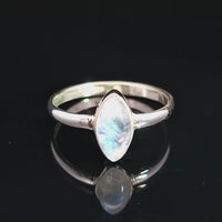 Moonstone, Rainbow, Sterling Silver Ring
