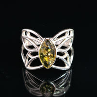 Amber, Sterling Silver Ring