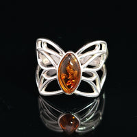 Amber, Sterling Silver Ring