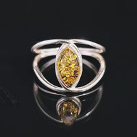 Amber, Sterling Silver Ring