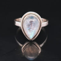 Moonstone, Rainbow, Sterling Silver Ring