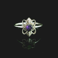 Amethyst Faceted Sterling Silver Ring