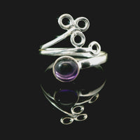 Amethyst Freesize Sterling Silver Ring