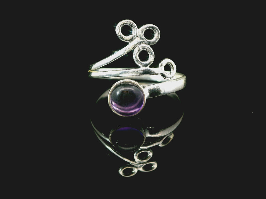 Amethyst Freesize Sterling Silver Ring