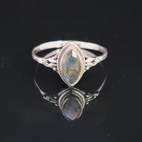 Labradorite, Faceted Sterling Silver Ring