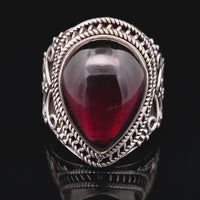 Garnet, Sterling Silver Ring