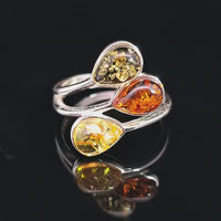 Amber, Sterling Silver Ring