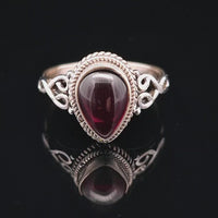 Garnet, Sterling Silver Ring